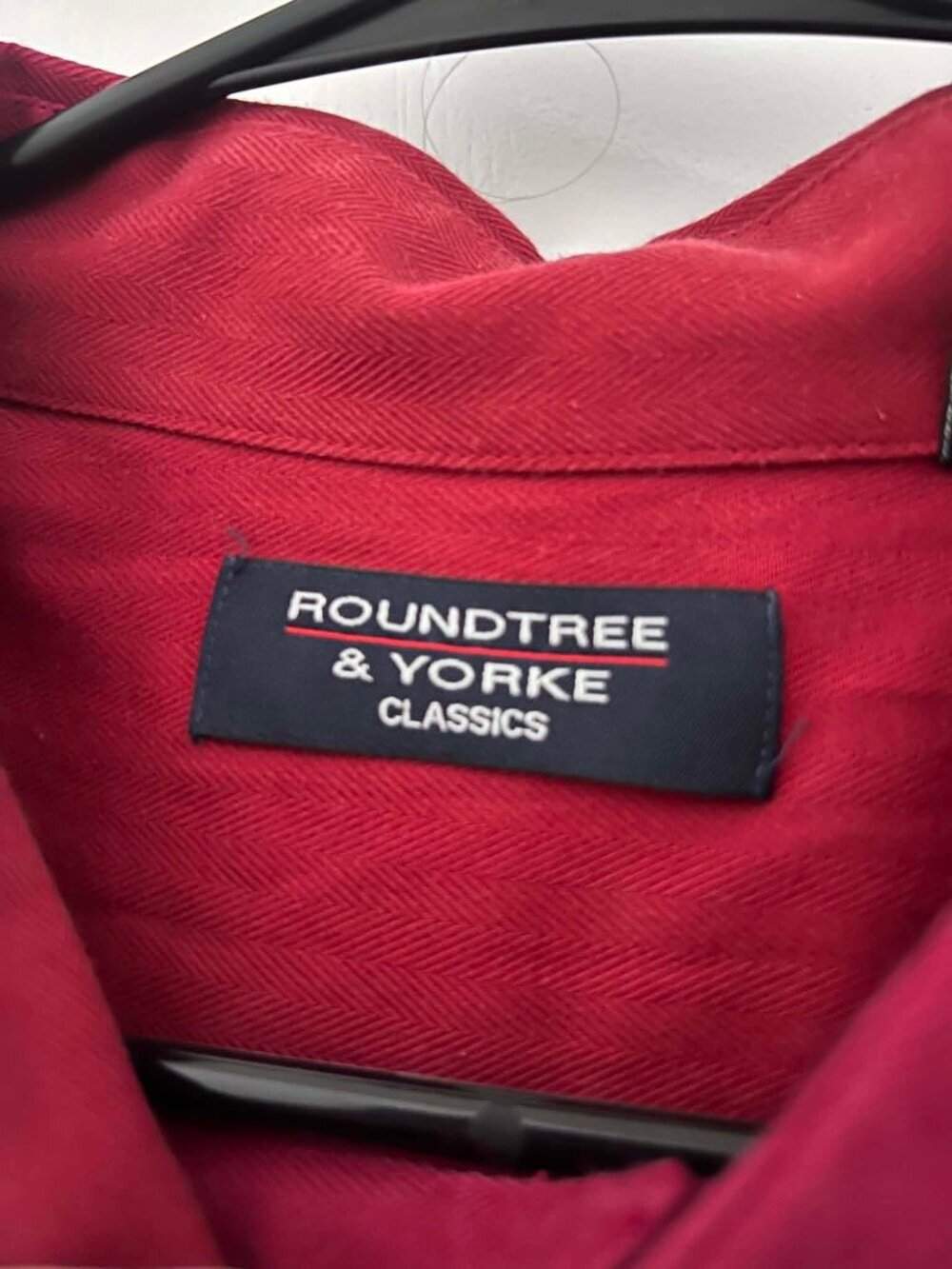 Roundtree & Yorke Classics Men’s Red Long Sleeve Dress Shirt 3XT Big & Tall - Picture 3 of 5